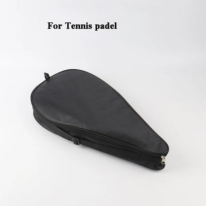 Oxford Black Padel Paddle Bag Cover for Various Tennis Racket Soft Face Carbon Fiber EVA Racquet Unisex Tennis Shoulder Bags